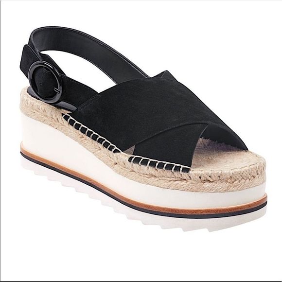 Marc Fisher Glenna Black Suede Espadrille Slingbac - Picture 4 of 8